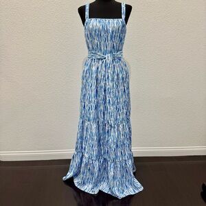 INC International Concepts Striped Blue and White Maxi Dress